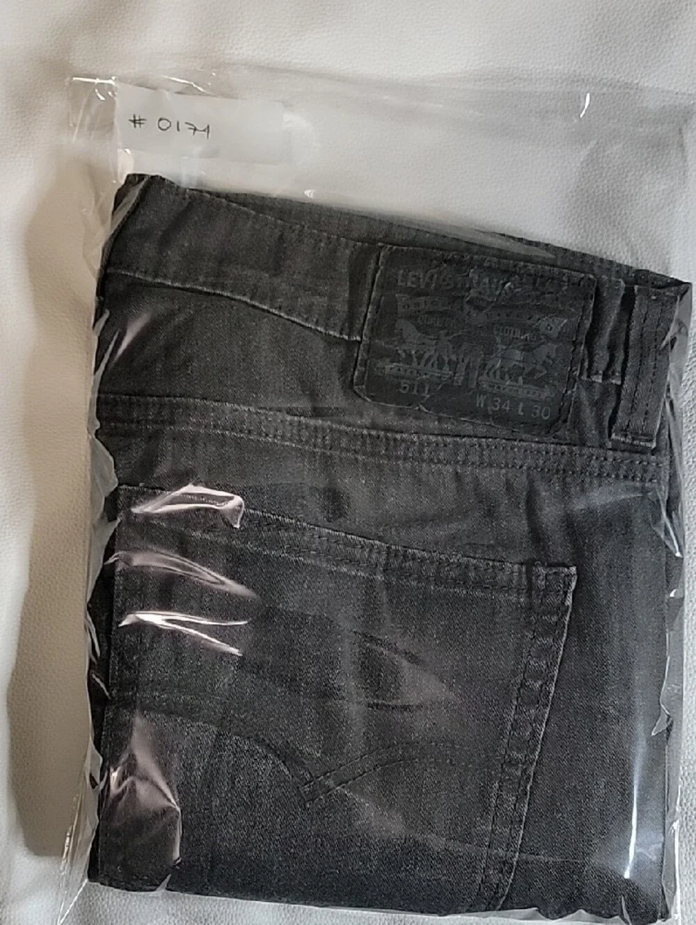 Levi's 511 Slim Straight Jeans Men's 34x30 Black Grey Faded Wash Denim